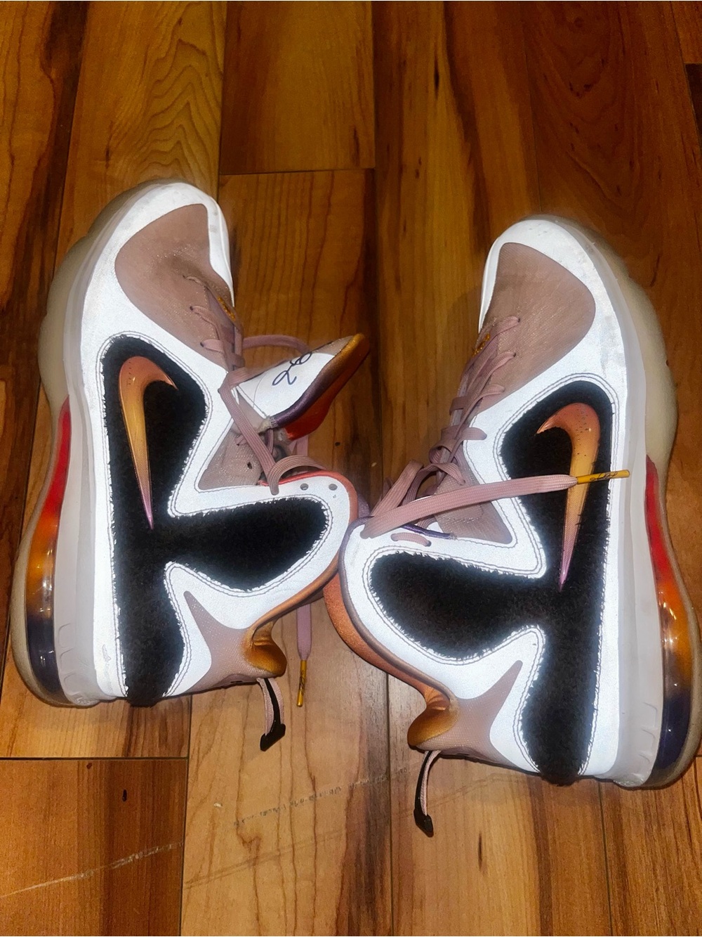 Nike LeBron 9 Low-Top Sneakers in Light Pink & Orange Accents - Picture 5 of 6